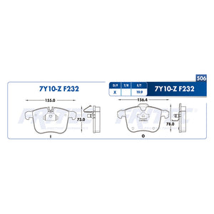 balata para freno de disco fritec formula azul delantera para chevrolet vectra 2004  part: m-7y10-z