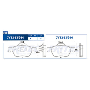 balata para freno de disco fritec formula specific delantera para renault megane ii 2005  part: spc-7y13-z