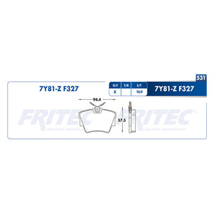 balata para freno de disco fritec formula azul trasera para renault truck trafic 2007  part: m-7y81-z