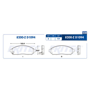 balata para freno de disco fritec formula azul delantera para nissan leaf 2011  part: m-8200-z