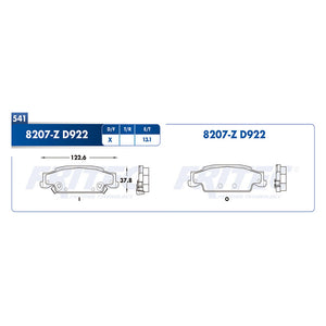 balata para freno de disco fritec formula specific trasera para cadillac cts 2003  part: spc-8207-z