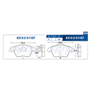 balata para freno de disco fritec formula azul delantera para volkswagen jetta a6 bicentenario 2010  part: m-8212-z