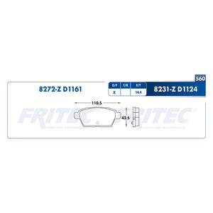 balata para freno de disco fritec formula specific trasera para ford fusion 2006  part: spc-8272-z