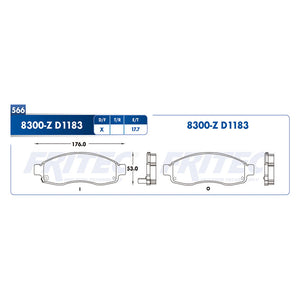 balata para freno de disco fritec formula azul delantera para nissan truck armada 2006  part: m-8300-z