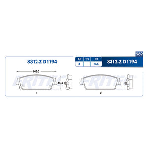 balata para freno de disco fritec formula specific trasera para cadillac truck escalade 2007  part: spc-8312-z