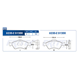 balata para freno de disco fritec formula azul delantera para honda fit 2004  part: m-8320-z