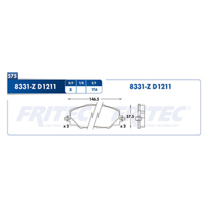 balata para freno de disco fritec formula azul delantera para toyota corolla 2009  part: m-8331-z