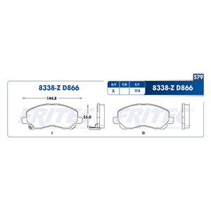 balata para freno de disco fritec formula specific delantera para dodge caliber 2007  part: spc-8338-z