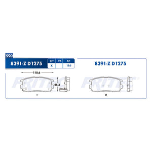 balata para freno de disco fritec formula specific trasera para chevrolet truck captiva sport 2008  part: spc-8391-z