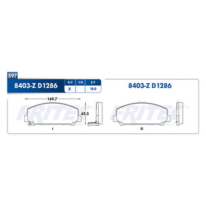 balata para freno de disco fritec formula azul delantera para infiniti truck qx56 2007  part: m-8403-z
