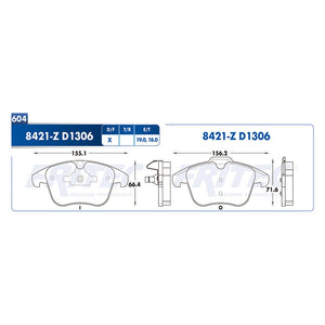 balata para freno de disco fritec formula azul delantera para land rover lr2 2008  part: m-8421-z