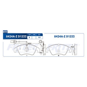 balata para freno de disco fritec formula specific delantera para auidi a4 2009  part: spc-8434a-z