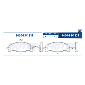 balata para freno de disco fritec formula azul delantera para ford focus 2008  part: m-8450-z