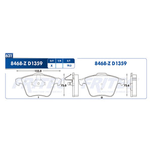 balata para freno de disco fritec formula specific delantera para audi tt quattro 2008  part: spc-8468-z
