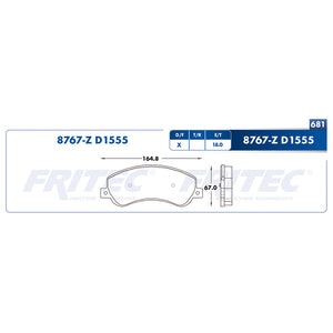 balata para freno de disco fritec formula azul delantera para ford truck  transit 2013  part: m-8767-z