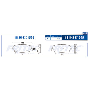 balata para freno de disco fritec formula specific delantera para hyundai elantra 2015  part: spc-8810-z