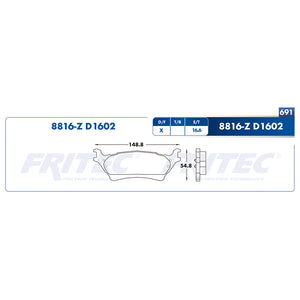 balata para freno de disco fritec formula azul trasera para ford truck f  part: m-8816-z