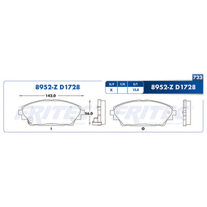 balata para freno de disco fritec formula specific delantera para mazda cx  part: spc-8952-z