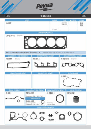 juegos completos  ford 2.3l part: FS 1524 GR