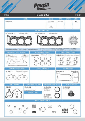 juegos completos  ford 4.0l part: FS 1535-1 MLS