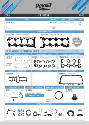 juegos completos  ford 4.6l/5.4l part: FS 1545 MLS