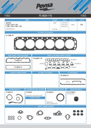 juegos completos  ford 4.9l part: FS 3824 Y TG