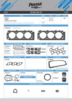 juegos completos  ford v6, 3.0l part: FS 5717 MX TG