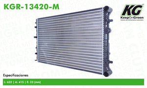 Radiador VW CROSSFOX L4 1.6L 2013-2017  part: KGR-13420-M