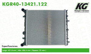 Radiador VW CROSSFOX L4 1.6L 2013-2017  part: KGR40-13421.122
