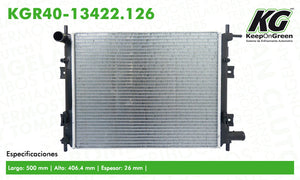 Radiador FD FIESTA L4 1.6L 2002-2010  part: KGR40-13422.126