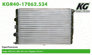 Radiador VW POINTER L4 1.8L 1998-2008  part: KGR40-17062.534