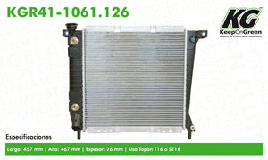 Radiador FD BRONCO V6 2.9L 1986-1990  part: KGR41-1061.126