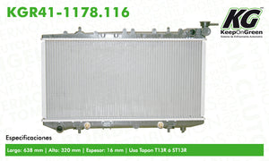 Radiador NSN SENTRA L4 1.6L 1991-1994  part: KGR41-1178.116