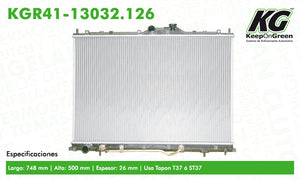 Radiador MIT ENDEAVOR V6 3.8L 2004-2008  part: KGR41-13032.126