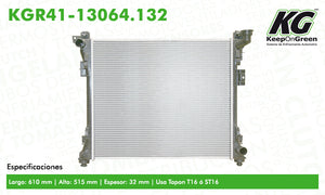 Radiador CHR TOWN & COUNTRY V6 3.3L 2008-2010  part: KGR41-13064.132