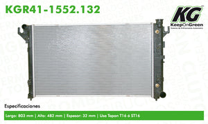 Radiador DGE RAM 1500 V6 3.9L 1994-2001  part: KGR41-1552.132