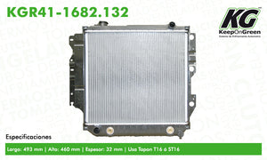 Radiador JP WRANGLER L4 2.5L 1991-1995  part: KGR41-1682.132