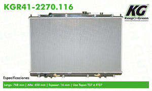 Radiador HD ODYSSEY V6 3.5L 1999-2004  part: KGR41-2270.116