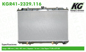 Radiador INF I30 V6 3.0L 2000-2001  part: KGR41-2329.116