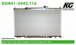 Radiador HD CR-V L4 2.4L 2002-2006  part: KGR41-2443.116