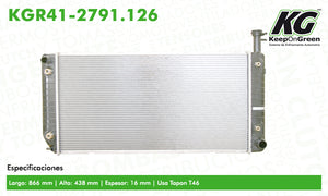 Radiador GM EXPRESS 2500 V8 4.8L 2004-2014  part: KGR41-2791.126