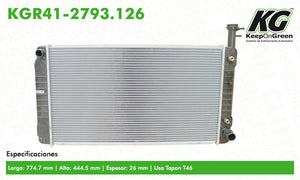 Radiador GM EXPRESS 1500 V6 4.3L 2004-2010  part: KGR41-2793.126