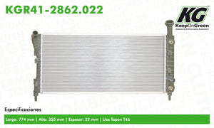 Radiador GM IMPALA V6 3.8L 2004-2005  part: KGR41-2862.022