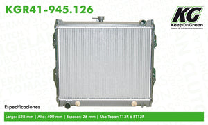 Radiador TY 4 RUNNER L4 2.4L 1984-1991  part: KGR41-945.126