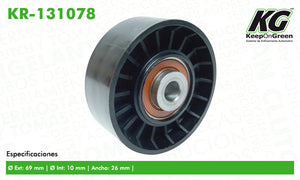 Polea PEU 206 L4 1.4L 2000-2002  part: KR-131078
