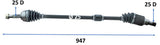 Flecha homocinetica Der. Nissan kicks 1.6L CVT. 2018-2020. part: RF-8046